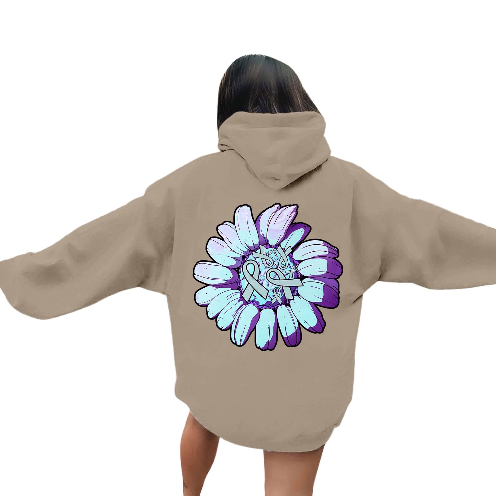Sweat Octobre Rose ample pour tenue quotidienne décontractée femme