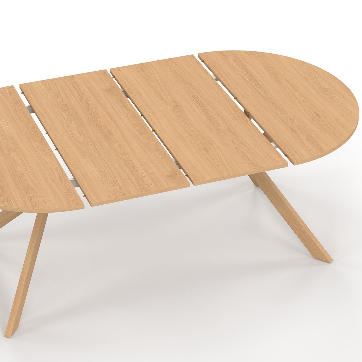 IDMarket – Mesa de comedor extensible redonda Alix 110-200 cm, madera efecto haya