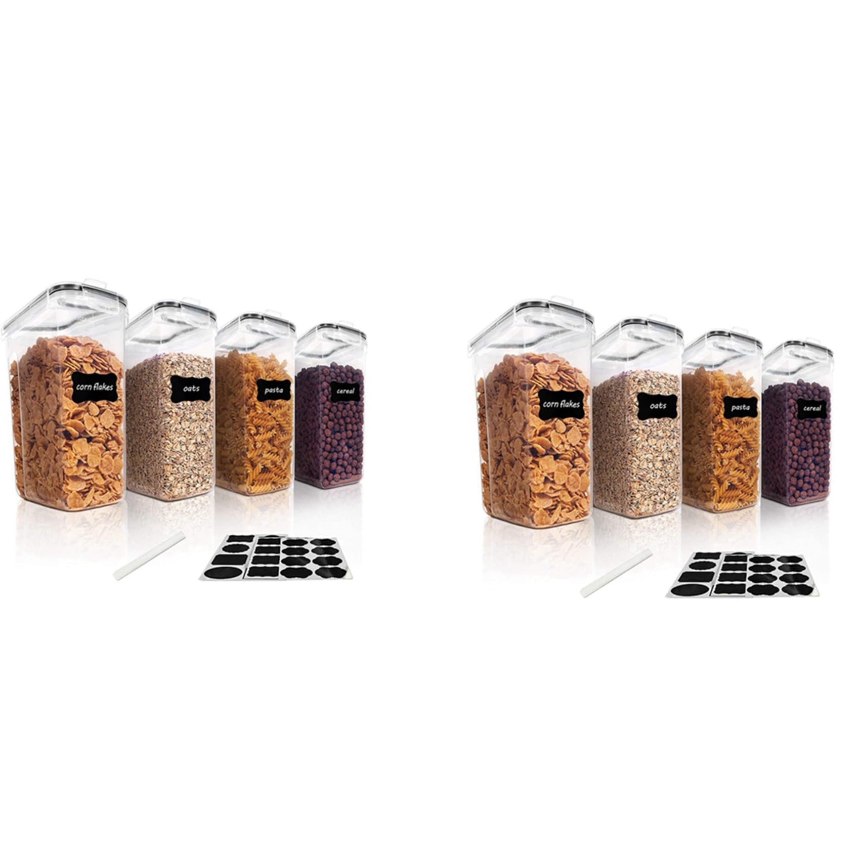 Hndhbfgrt 8Pcs Cereal Storage Container Set, PP Airtight Food Storage Containers 2.5L for Cereal, Snacks and Sugar