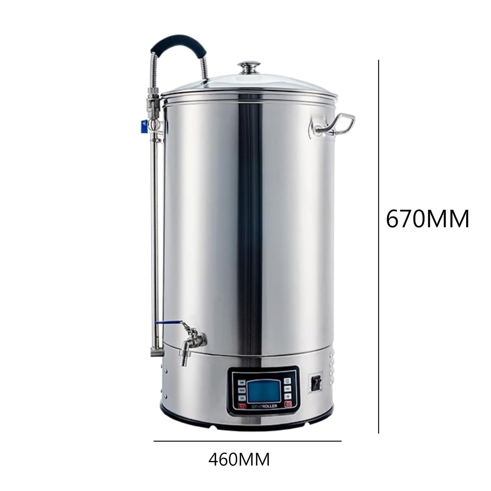 Sistema de Elaboración de Cerveza Eléctrico para Uso Doméstico y Comercial, Equipo de Maceración y Hervido de Cerveza con Pantalla Digital, Kit de Homebrew para Cerveza Artesanal (40L)