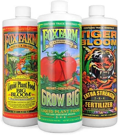 Fox farm trio 473ml pack 1 pint each tiger bloom, big bloom, grow big