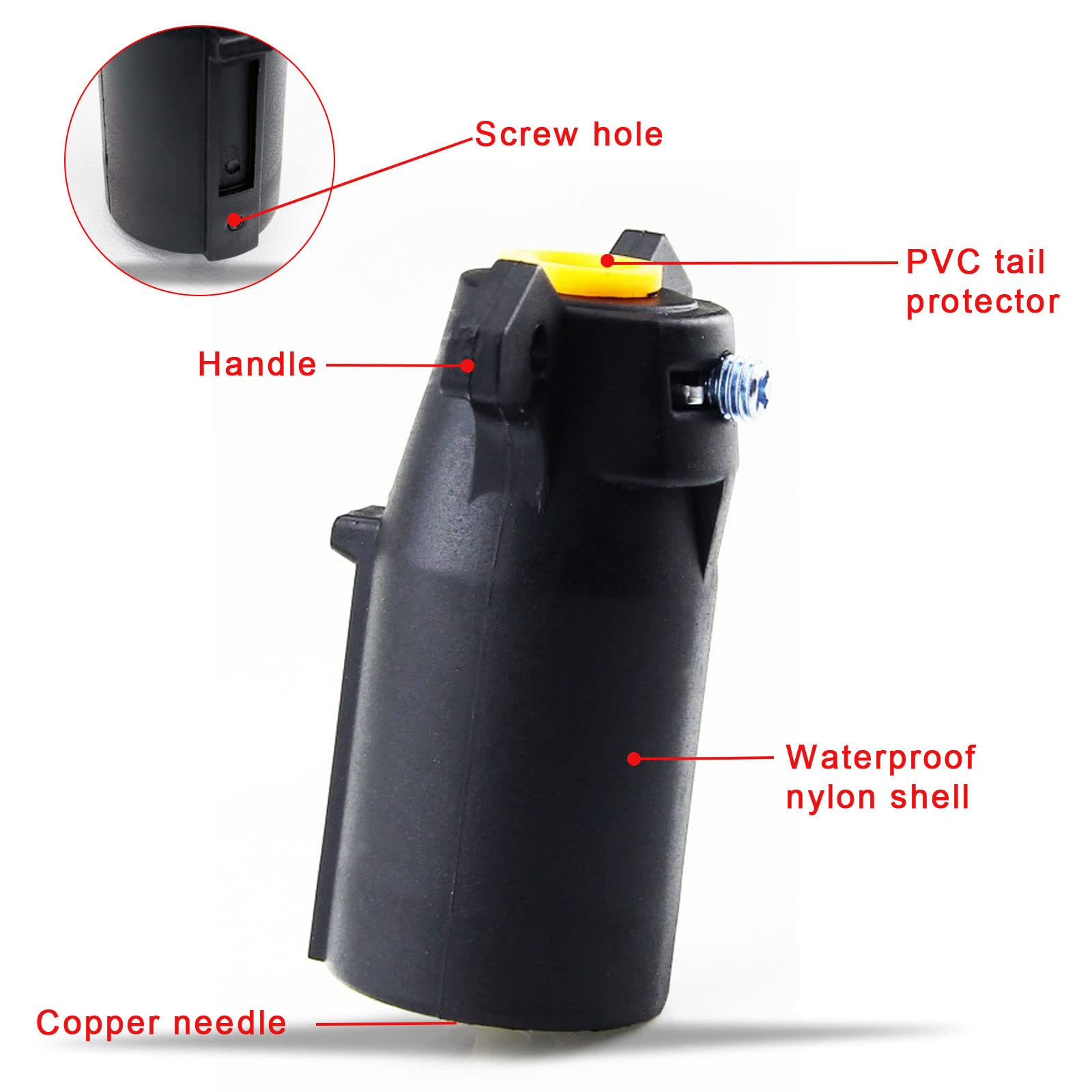 Carkio 7 Way Round RV Flat Blade Connector 7 Pin Trailer Plug 7 Way Trailer Plug 12V Connector Adapter 7 Pin Plug Adapter for Trailer RV Yacht,2 Pack