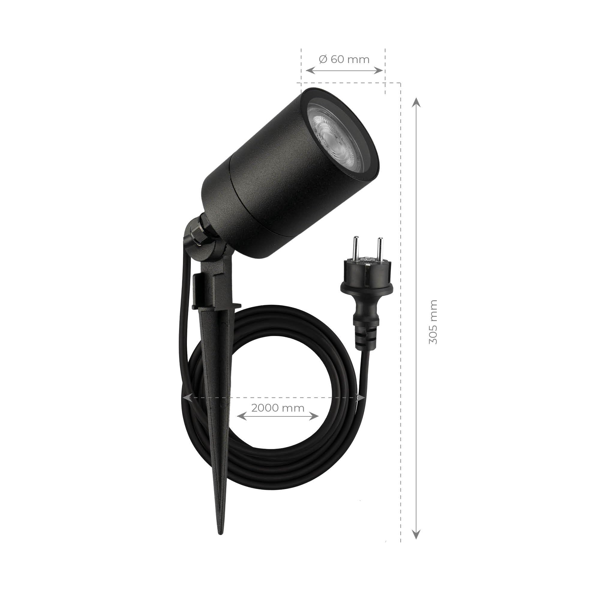 Ledvion 3X LED Strahler GU10 Fassung 5W IP65 Schwarz inkl. Schnellanschluss