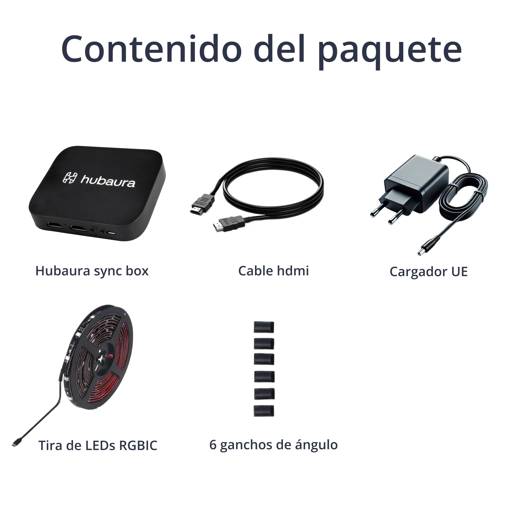 Sync Box retroiluminación HDMI 2.0 tira LED sincronización de imagen, tira LED para TV de 42 a 88 pulgadas (42-48 pulgadas)