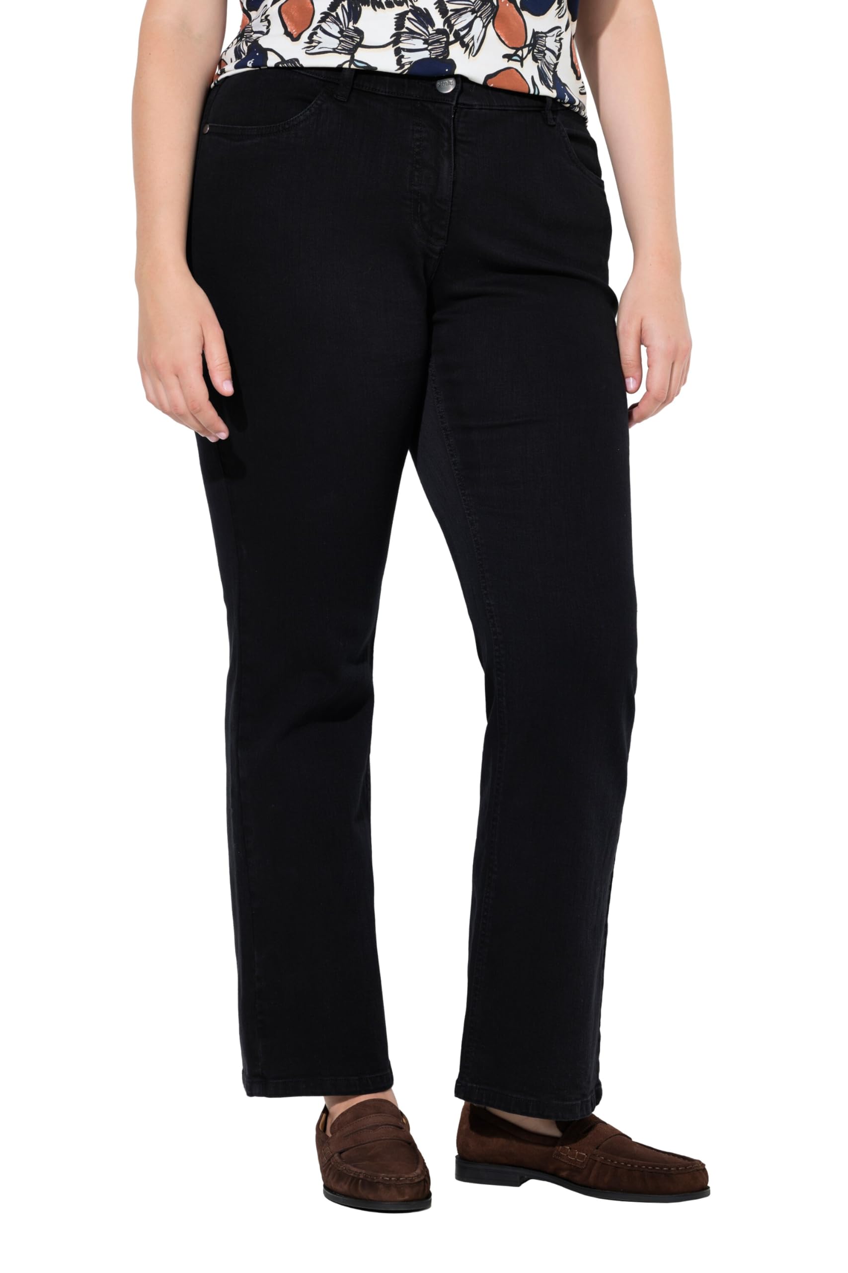 Ulla Popken Damen große Größen Übergrößen Plus Size Jeans Marie, Bootcut, Elastikbund, Biobaumwolle 846993