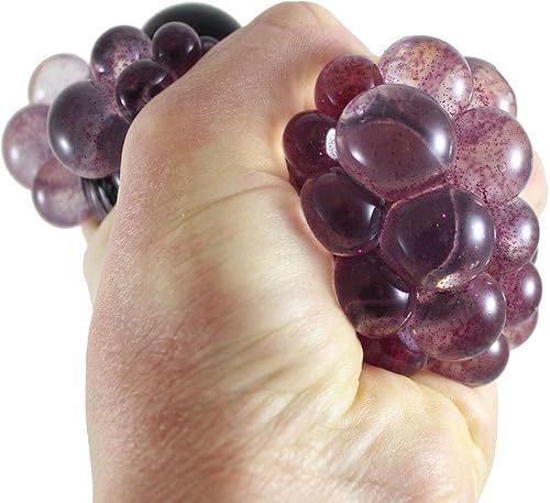 Miniatura 2 de Juego de 4 bolas de malla de burbujas metálicas con purpurina de 3 pulgadas, bola antiestrés blanda con red de red, bola antiestrés que cambia de