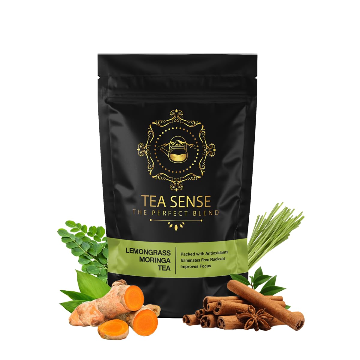TEA SENSE Lemongrass Moringa Tea | 100g Loose Tea | Healthy and Zesty Blend with Turmeric and Cinnamon | Soothing and Nourishing | 50 Cups+ (B0C1WBLTJM) Amazon Price History, Amazon Price Tracker