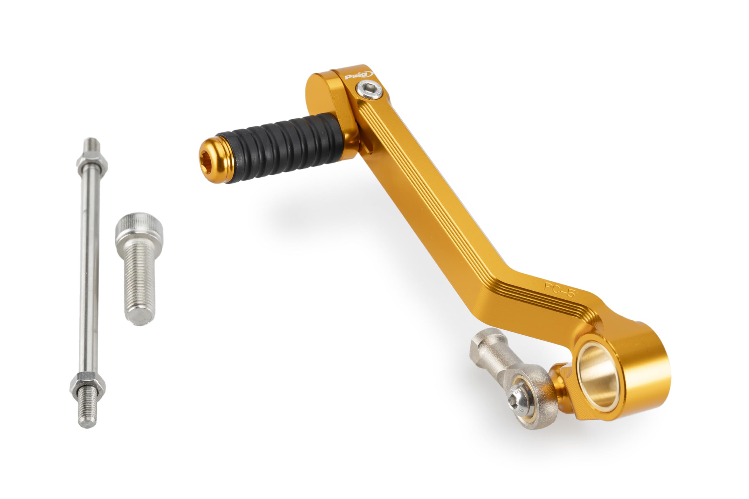 Puig 22121O Gear Lever with sporty design, CNC-machined aluminum body, adjustable tip and non-slip surface for better control and aesthetics, Gold