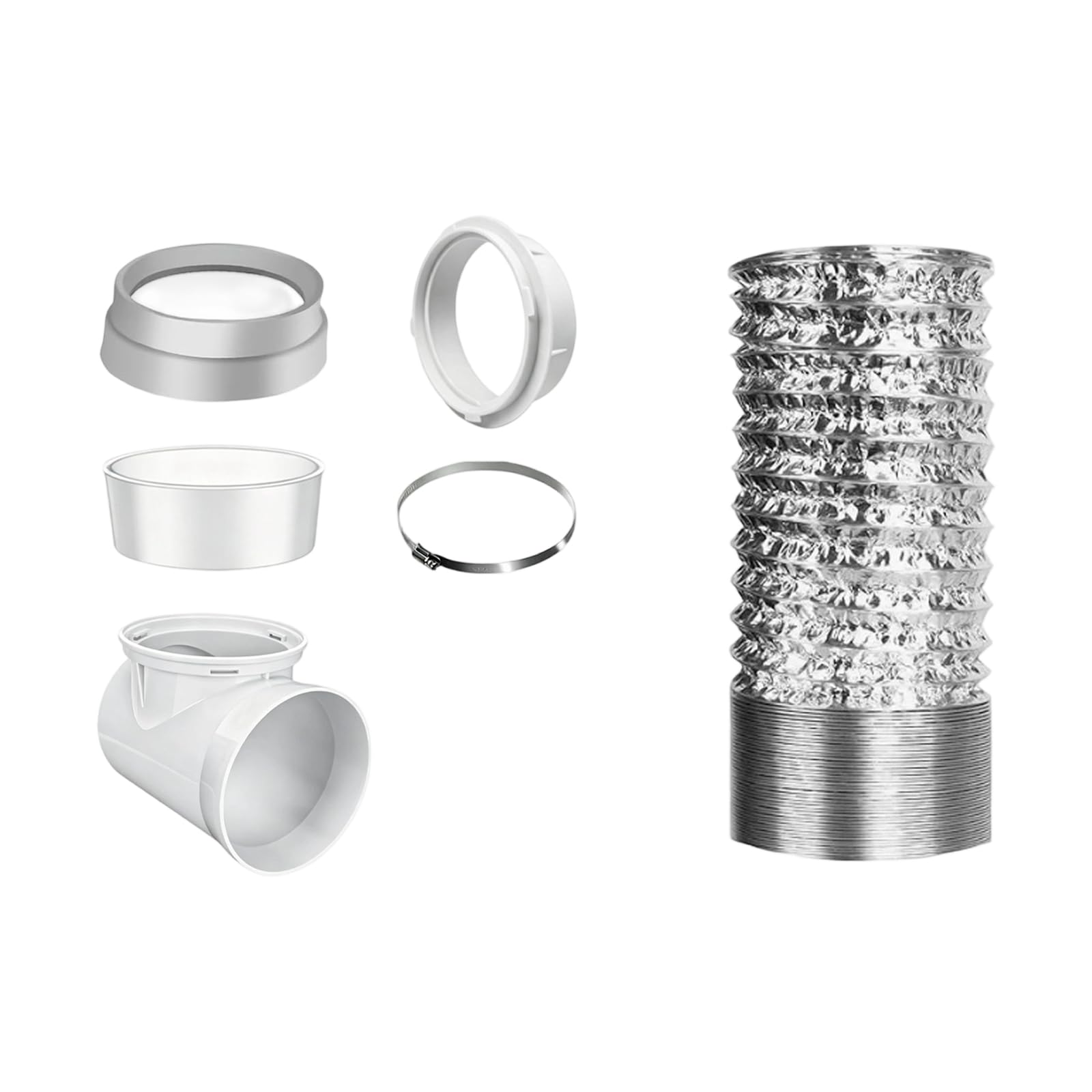Zxfdsfdbnm Triple Function Dryer Ventilation Solution with Flexible Rubber End and Strengthened Joints for Secure Connection Dryer Vent Components