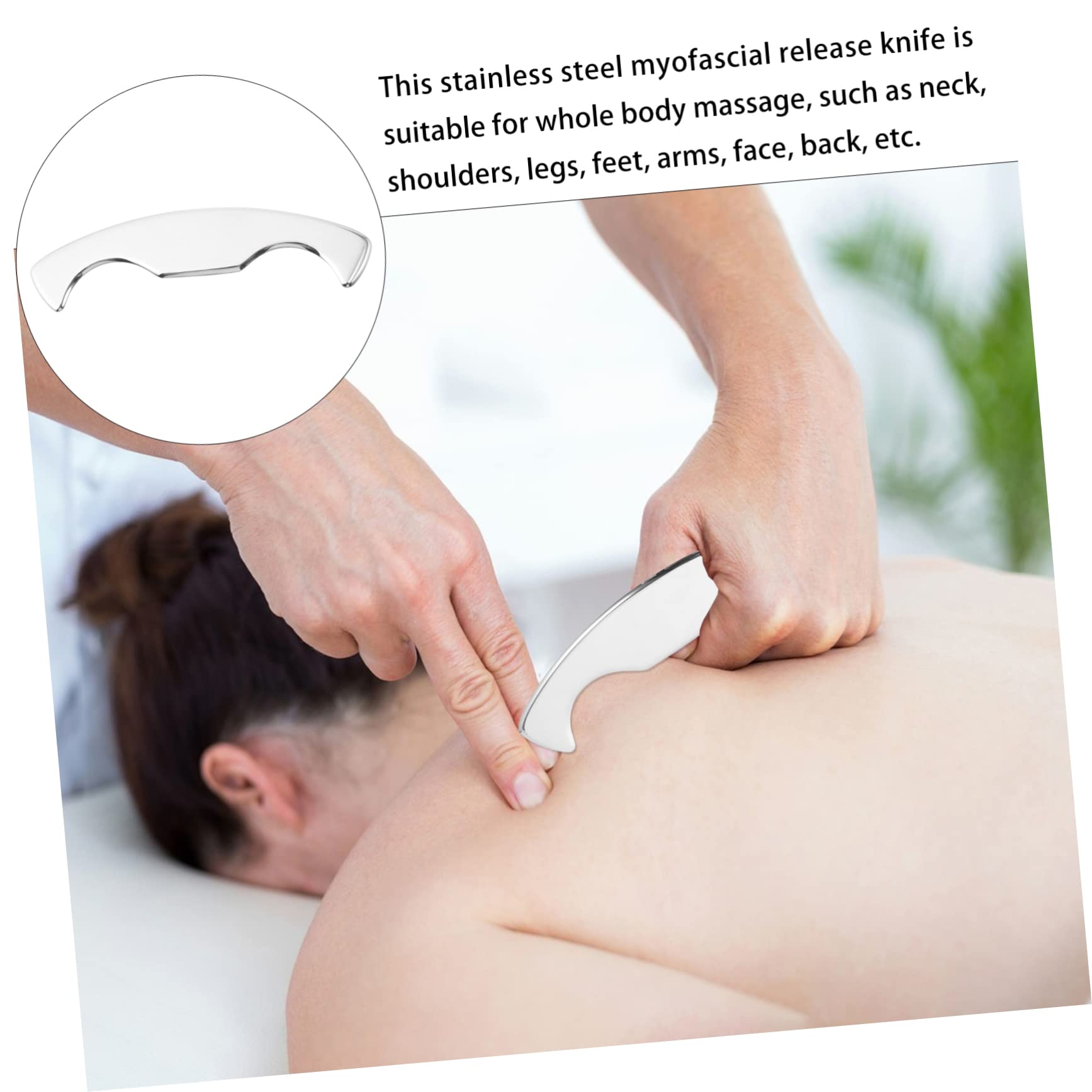 PLAFOPE Placa De Masaje Multifuncional Inoxidable Para Cuerpo y Facial Herramienta De Raspado Para De Masaje y De Dolores