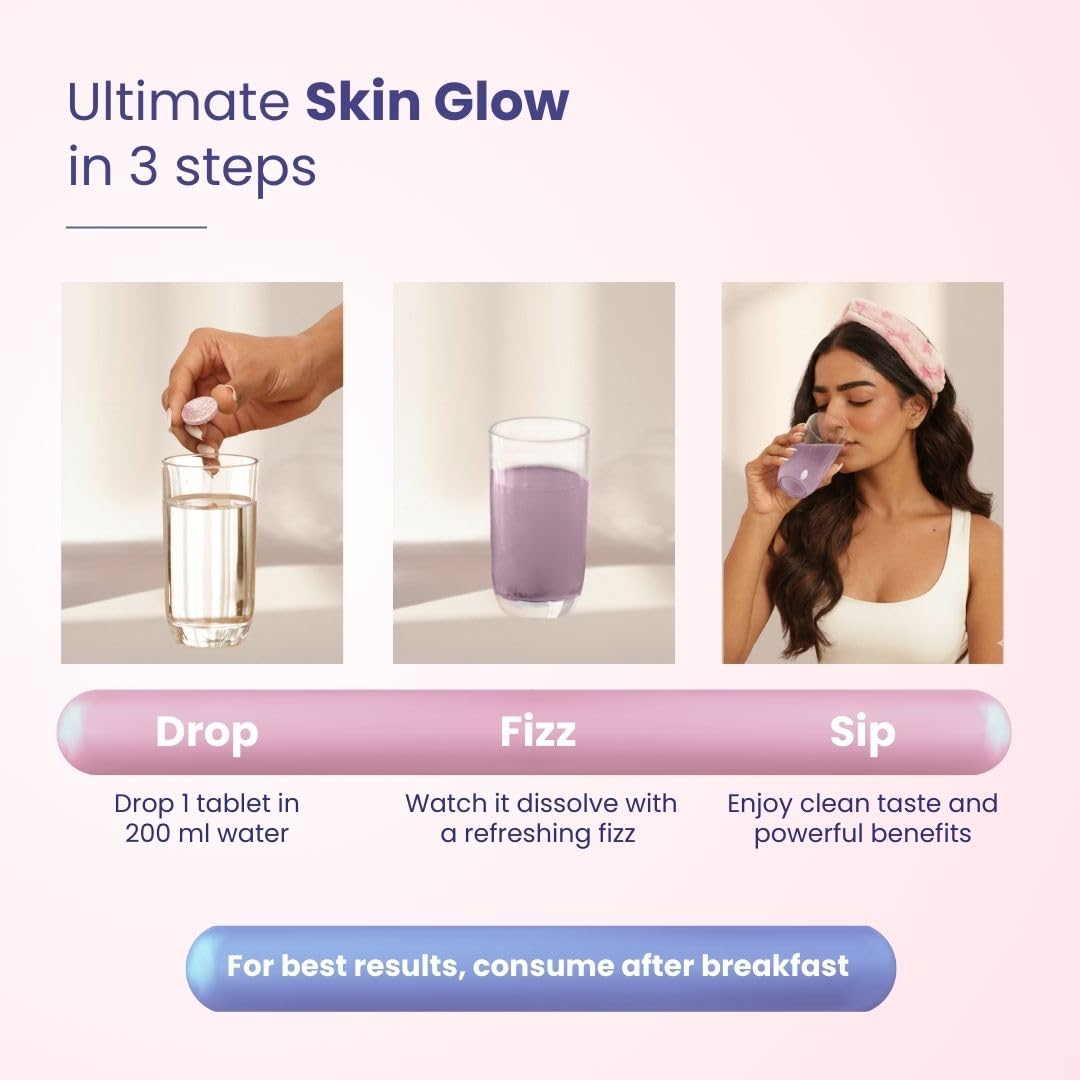 Radiant Skin L-Glutathione Supplements for Skin Brightening 15 Effervescent Tablet with Vitamin C, Hyaluronic Acid & Antioxidants | Mixed Berry Rush Flavor for Healthy and Glowing Skin — Amazon image 6