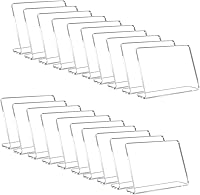 AITEE 20 Pack Clear Acrylic Mini Chalkboard Signs - Reusable V-Shaped Labels for Buffets, Bakeries, Weddings, Parties & Retail Display