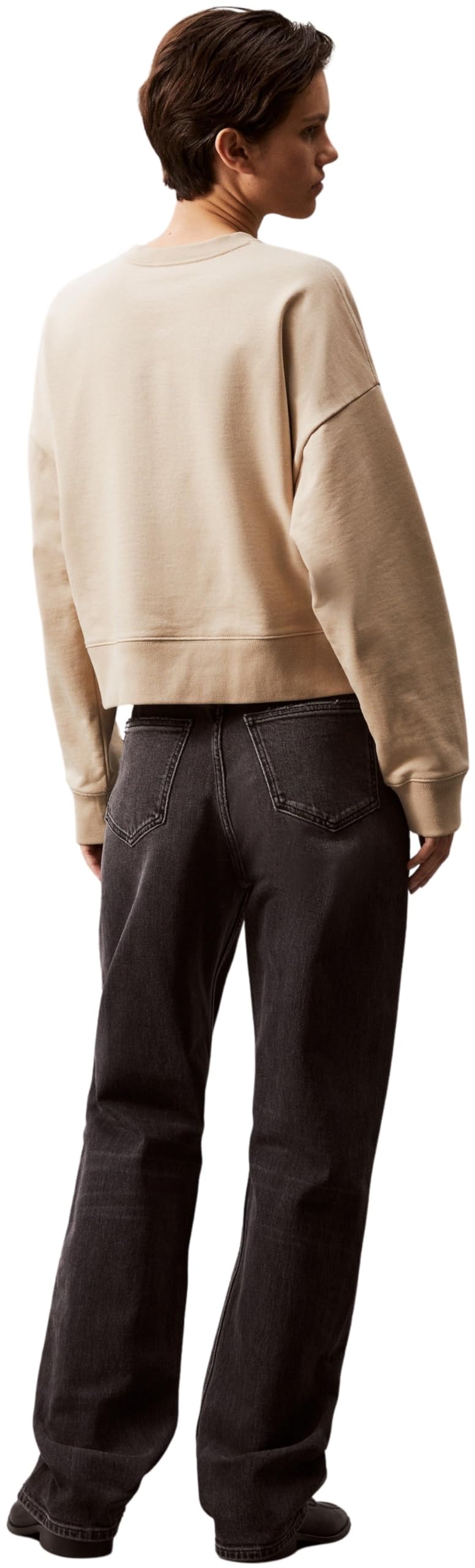 Calvin Klein Sudadera Mujer Monologo French Terry con Cuello Redondo