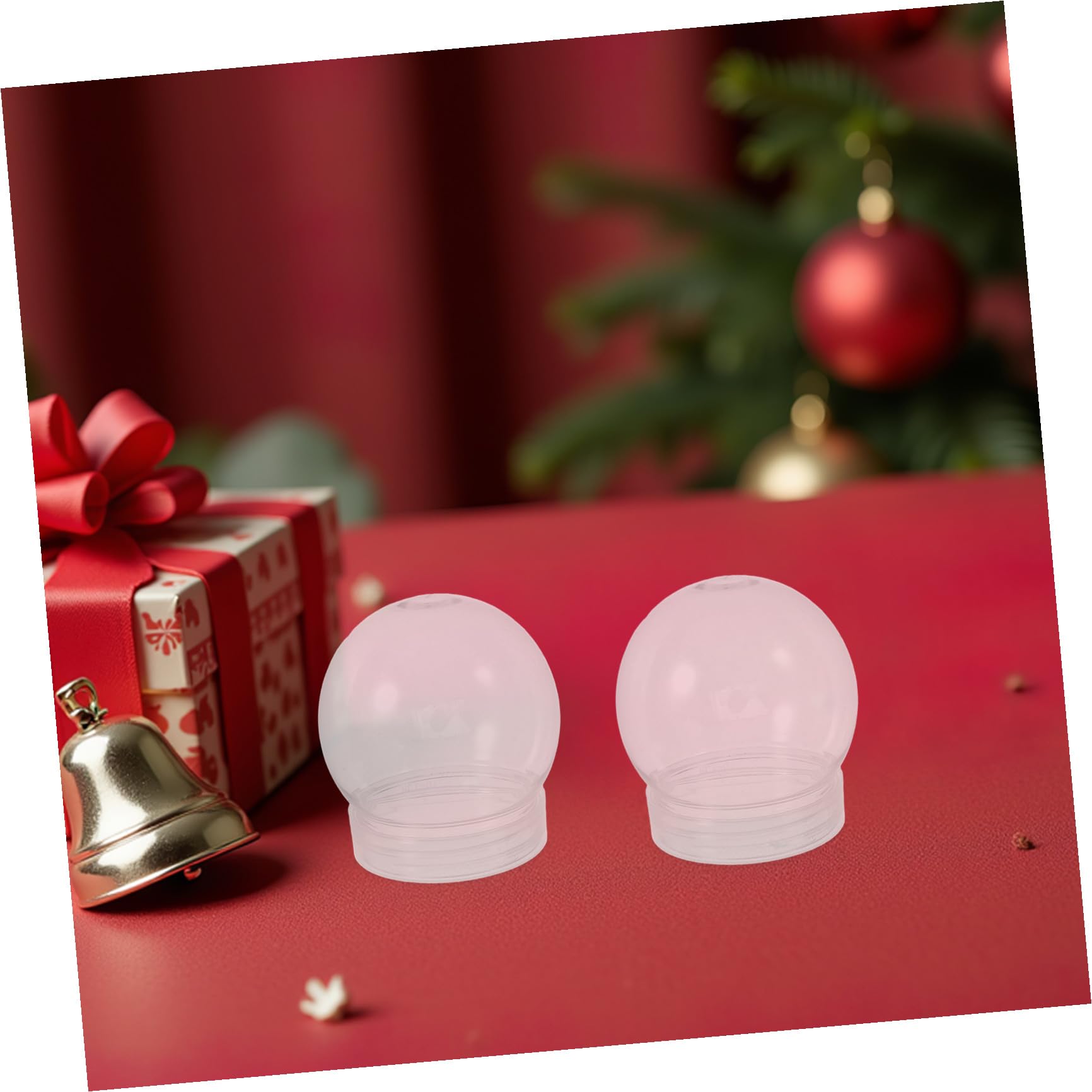 Boules à Neige 24 Pièces en Plastique Transparentes 150ml Accessoires Stables et Robustes pour Décoration de pour Créations Artisanales