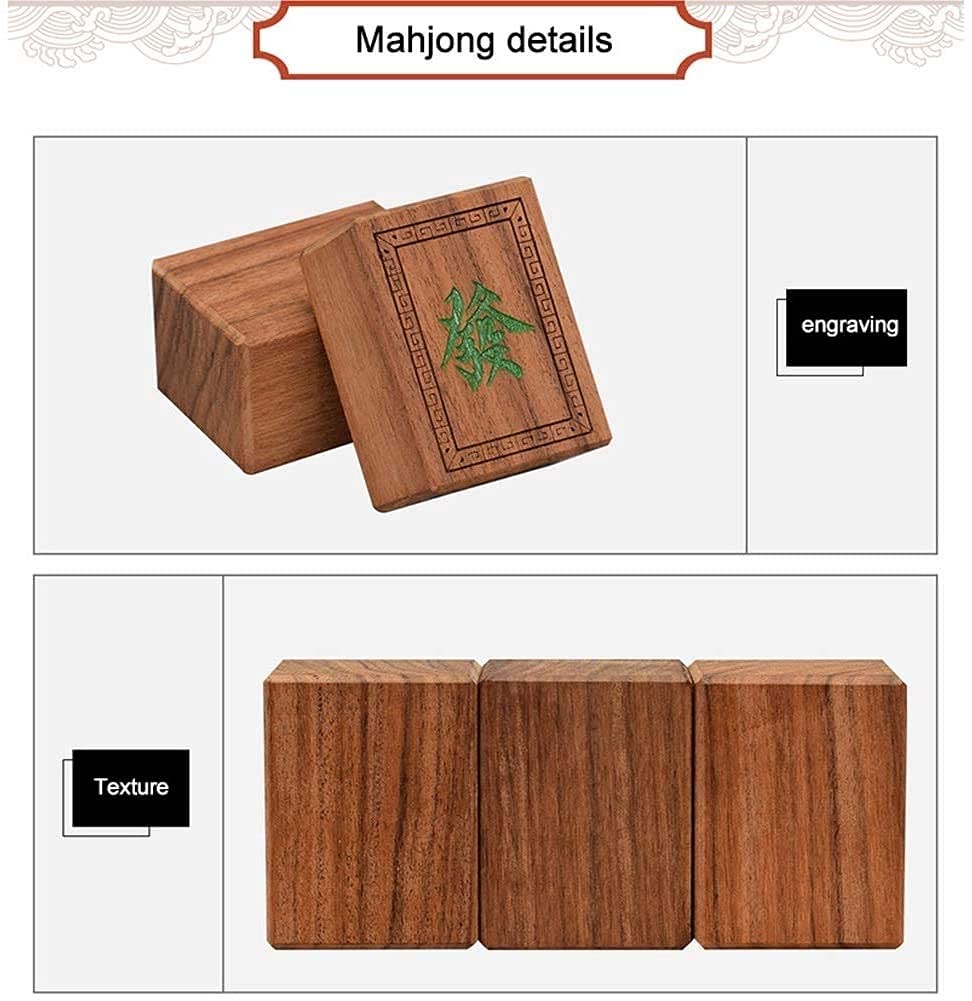 Neuestes Mahjong-Set Amerikanisches Mahjong-Set Großes klassisches Mah-Jongg-Spielset (Color : Yellow and Green Font 37.5mm)