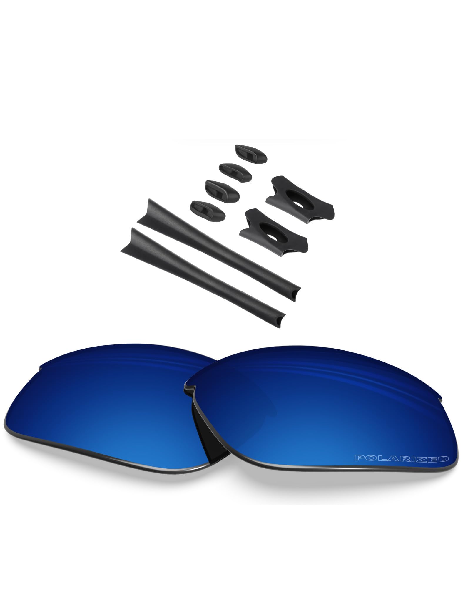 BlazerBuck Anti-salt Polarized Replacement Lenses & Sock kit for Oakley Flak Jacket - Midnight Blue