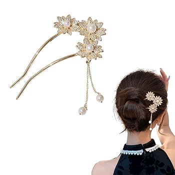 Amazon.co.jp: Doyime かんざし 簪 パール 2本差し ヘアー
