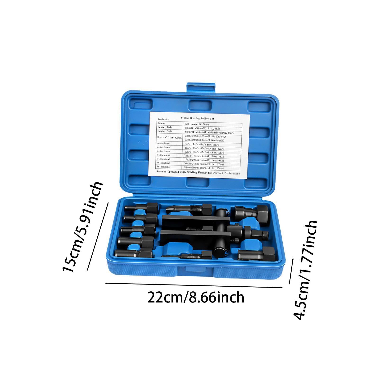 Set di strumenti per l'estrazione e la rimozione dei cuscinetti per motociclette, comodo per meccanici che conservano in garage e appassionati del fai da te. Strumento di