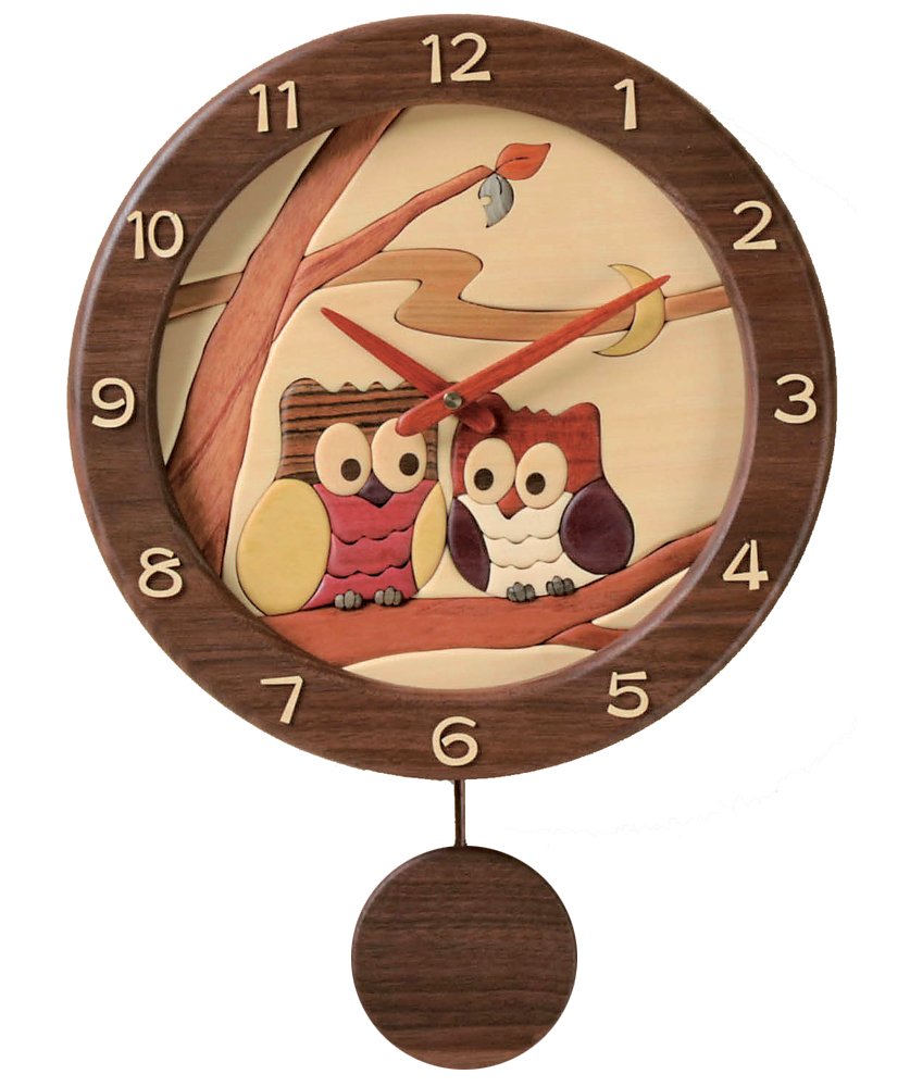 旭川家具 工房ペッカー 切株振り子時計 ねこ F42-2 セール ア