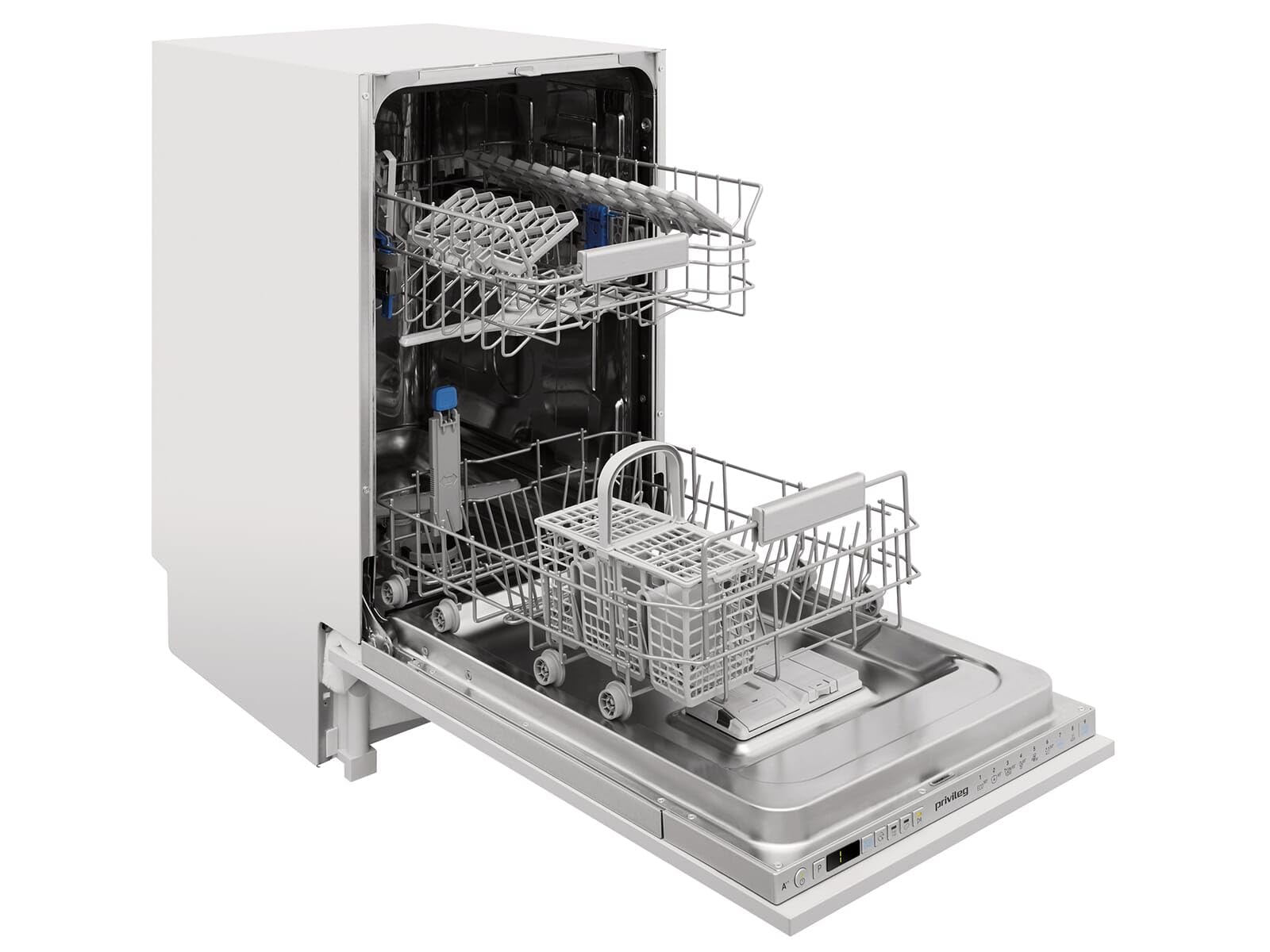 Privileg RSIO 3T224 E Vollintegrierbarer Geschirrspüler 45 cm / Push&Go / eXtra Programm / Startzeitvorwahl / Halbe Beladung / Automatik-Programm / Vollwasserschutz