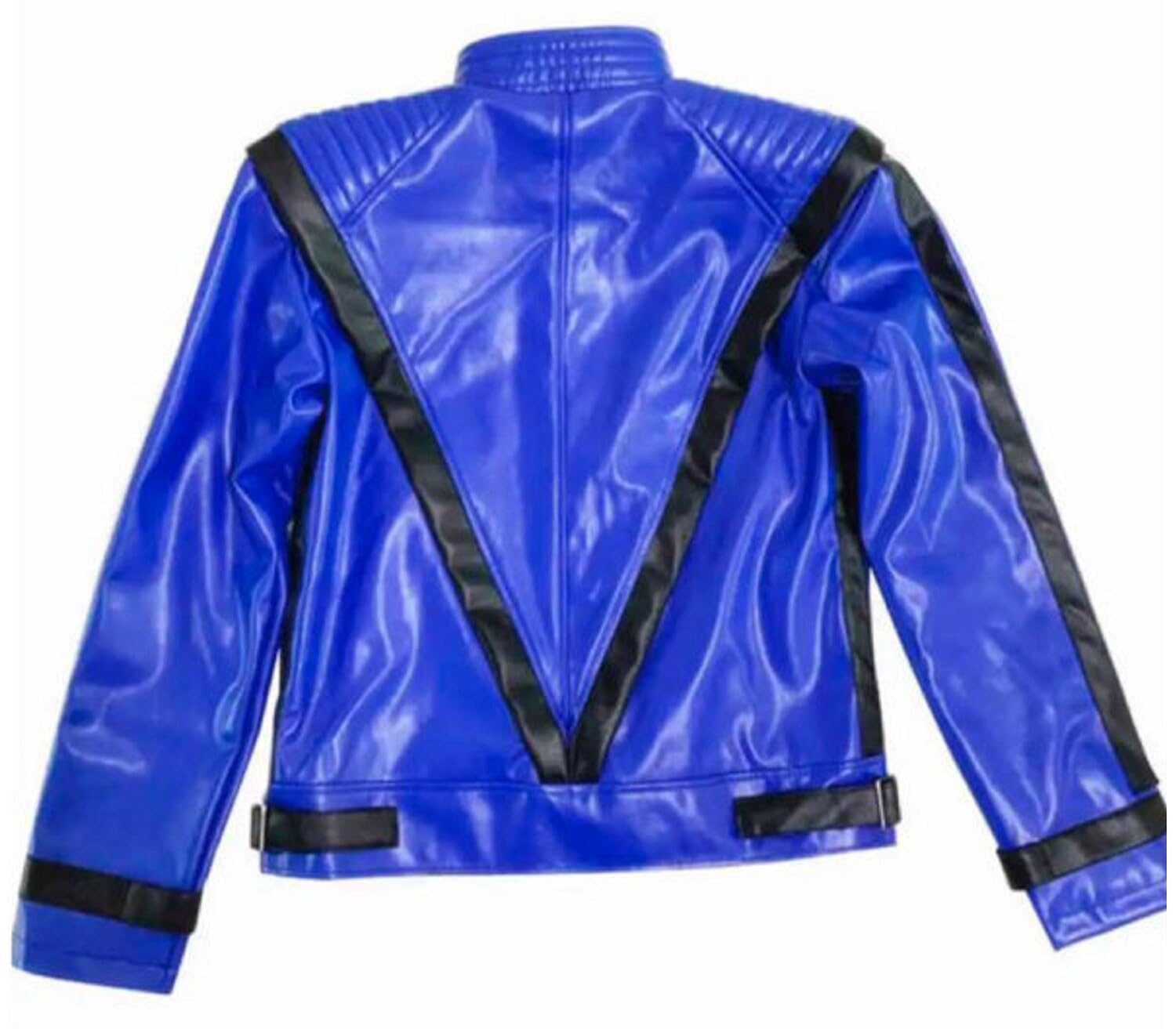 Chaqueta de cuero azul de lujo para hombre inspirada en King Of POP Retro Halloween y conciertos