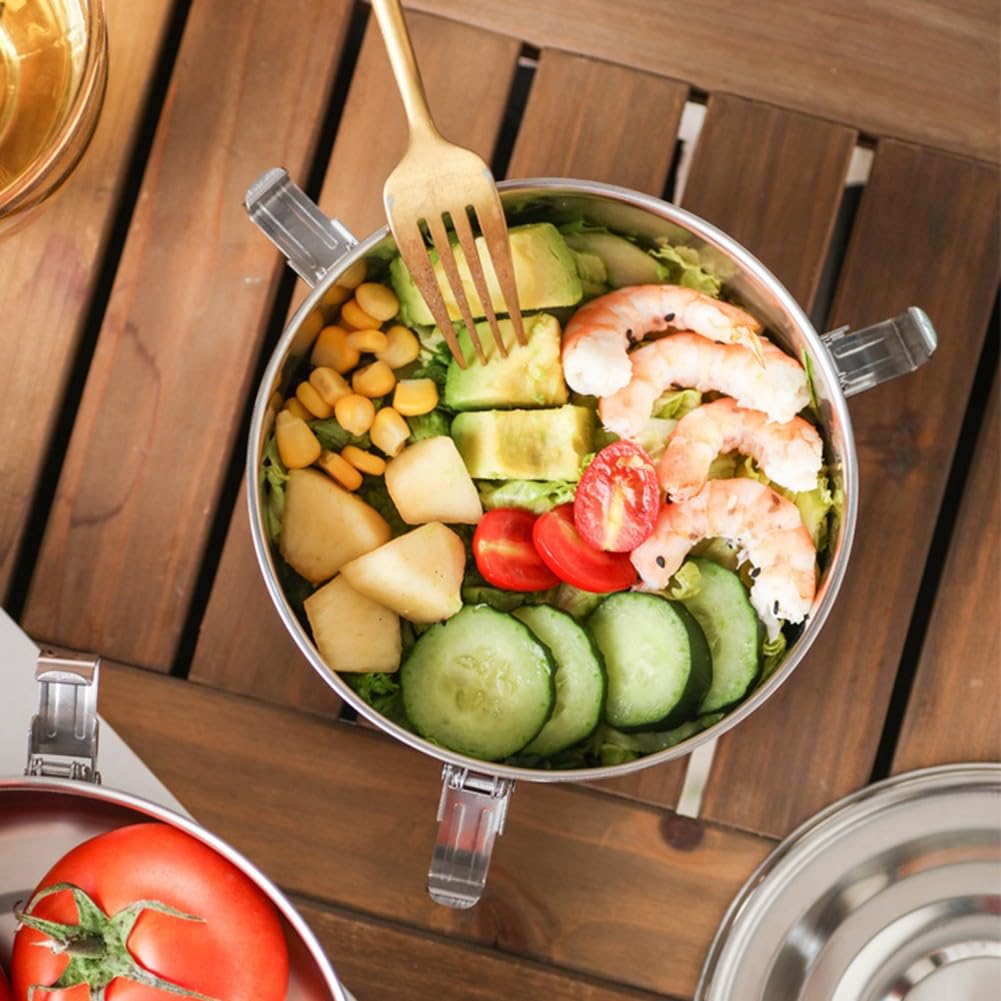 304 Edelstahl Picknickbehälter, luftdicht und auslaufsicher, Lunchbox, mehrere Größen, tragbar für Camping, Büro oder den täglichen Gebrauch