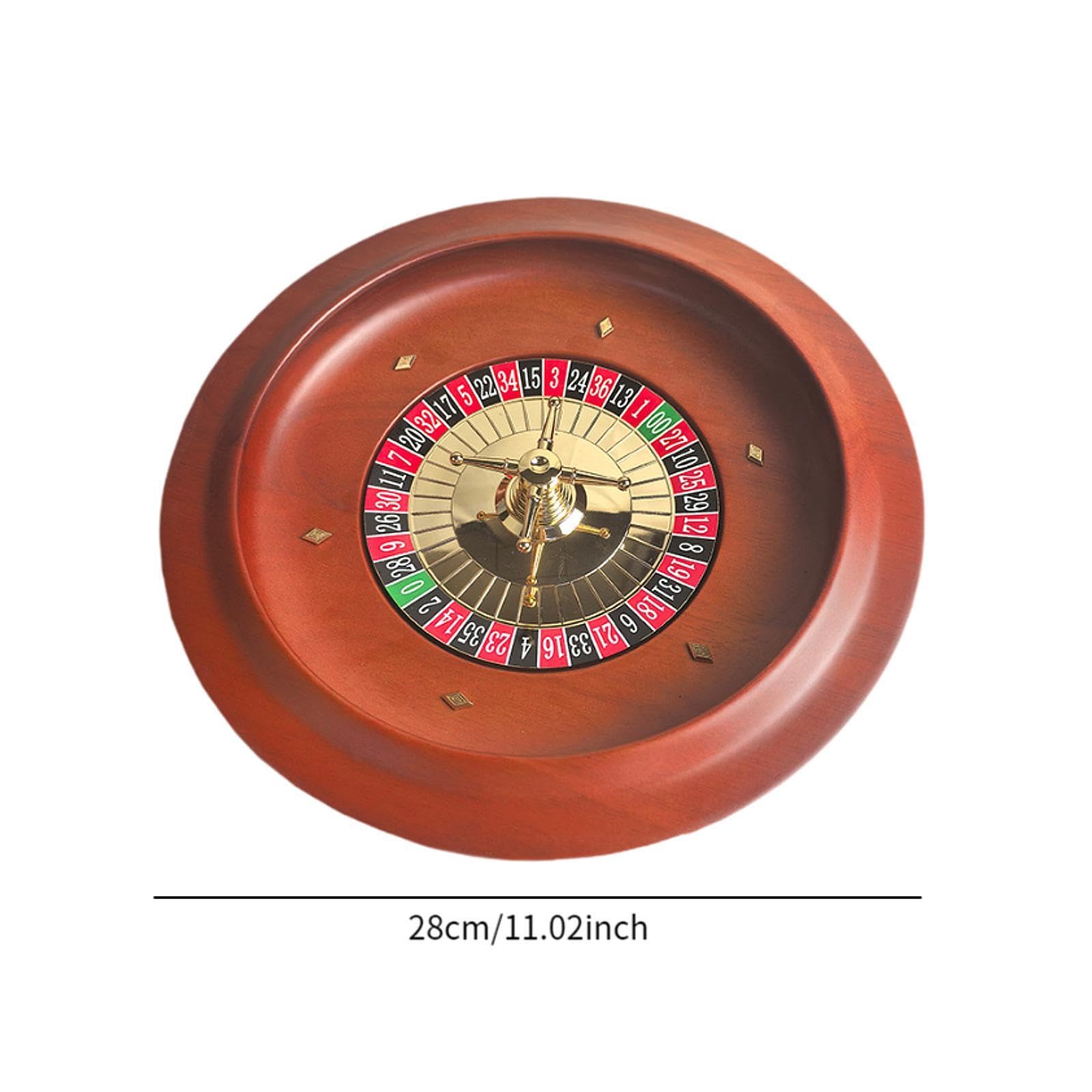 perfk Roulette-Rad Party-Roulette-Rad, Desktop-Spiel-Unterhaltung, Holz rotierenden Plattenspieler Tischspiele,