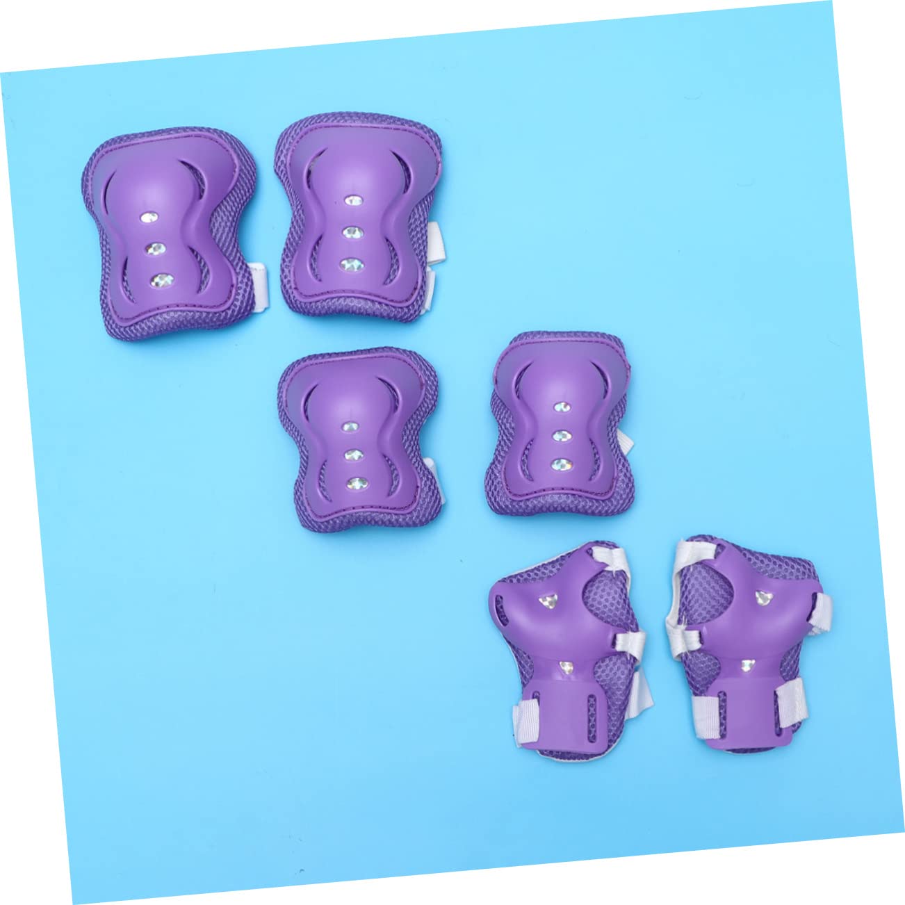 SUPVOX 6Pcs Protective Gear for Elbow Pads Wrist Guards Knee Pads for Skateboarding Cycling Scooter Riding Purple