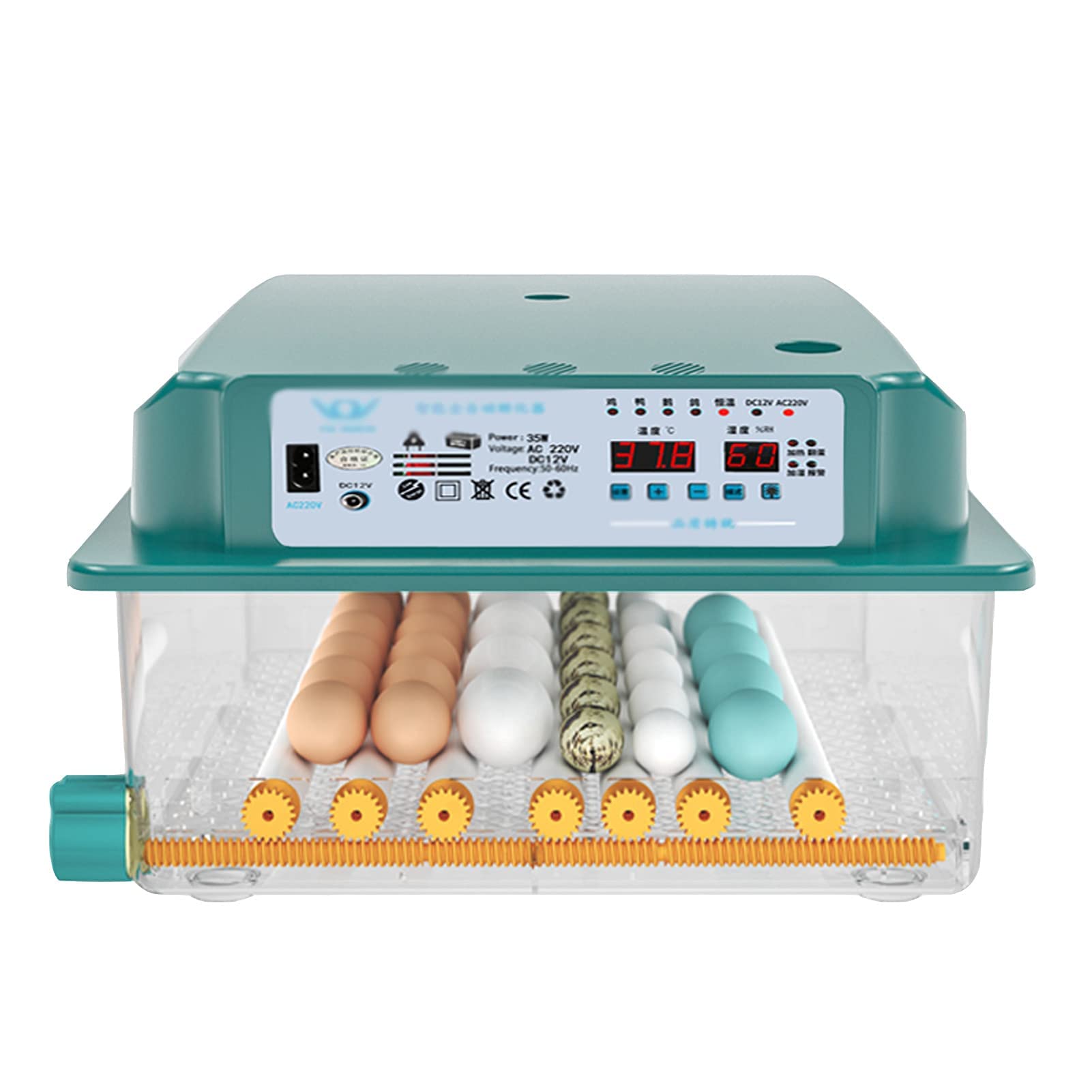 大型卵孵化器 Amazon.co.jp: 孵化卵用孵卵器、LEDライト付き56個自動孵卵器