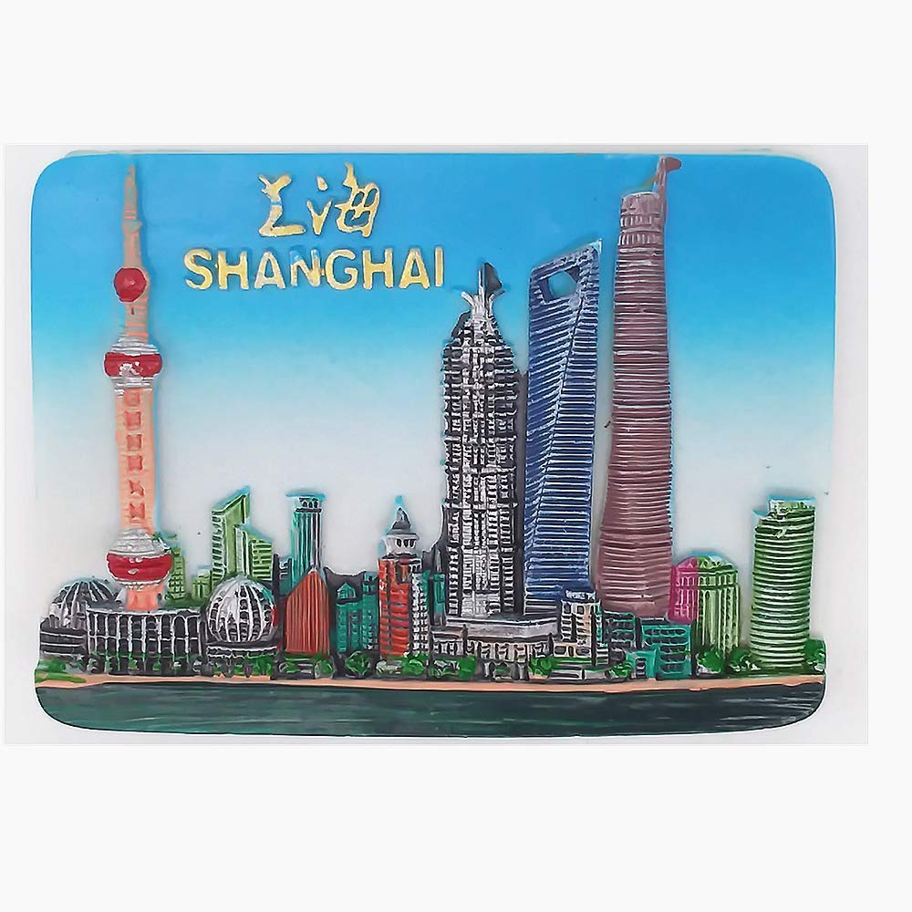 Muyu Magnet Black Shanghai China 3D Fridge Magnet Souvenir Gift, Home & Kitchen Decoration Magnetic Sticker Shanghai Refrigerator Magnet Collection