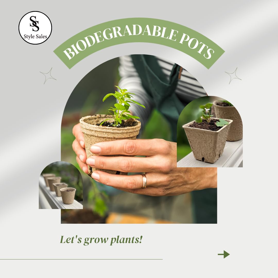 Genérico 100 vasi biodegradabili, ecologici, ecologici, biodegradabili, per giardino, piantine, piantine in cellulosa