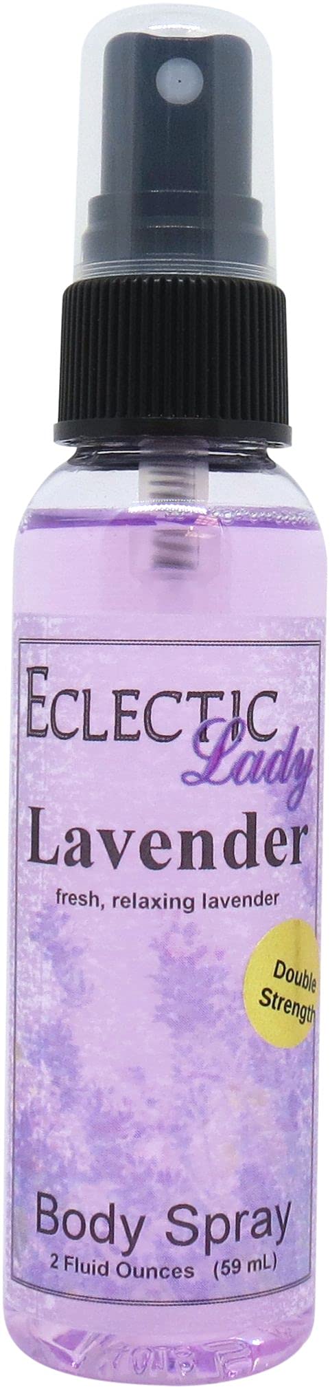 Eclectic Lady Lavender Body Spray, Double Strength, 2 ounces, Body Mist for Women with Clean, Light & Gentle Fragrance, Cologne with Soft, Subtle Aroma For Daily Use