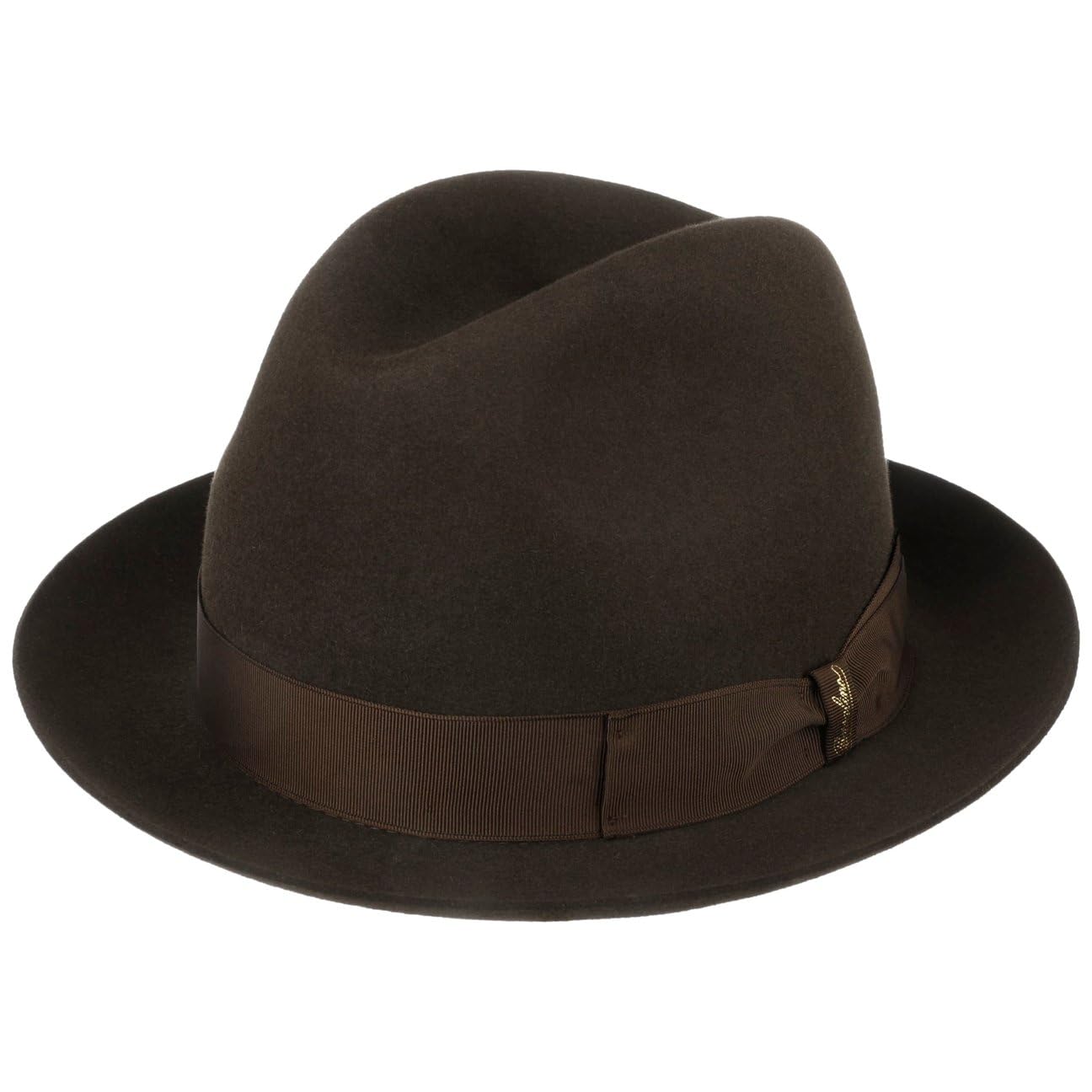 Borsalino Sombrero Fieltro Pelo Georgio Mujer/Hombre - Made in Italy Film Fedora de Hombre con Banda Grosgrain Otoño Primavera Invierno Verano Verano/Invierno