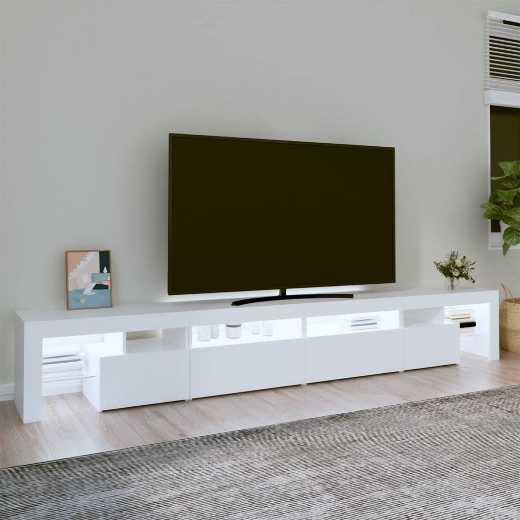 Mueble de TV con Luces LED Blanco 260x36,5x40 cm