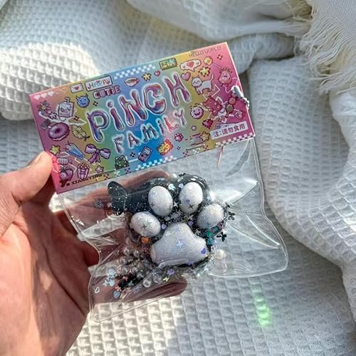 スクイーズおもちゃ 猫 肉球 動物 ワッフル ドーナツ 可愛い 柔らかい スクイーズ 玩具 萌え 子どもおもちゃ リアル 触感いい ストレス解消 暇つぶし 不安軽減 減圧グッズ 贈り物 お祭り 癒しグッズ 猫グッズ プレゼント (黒と白)