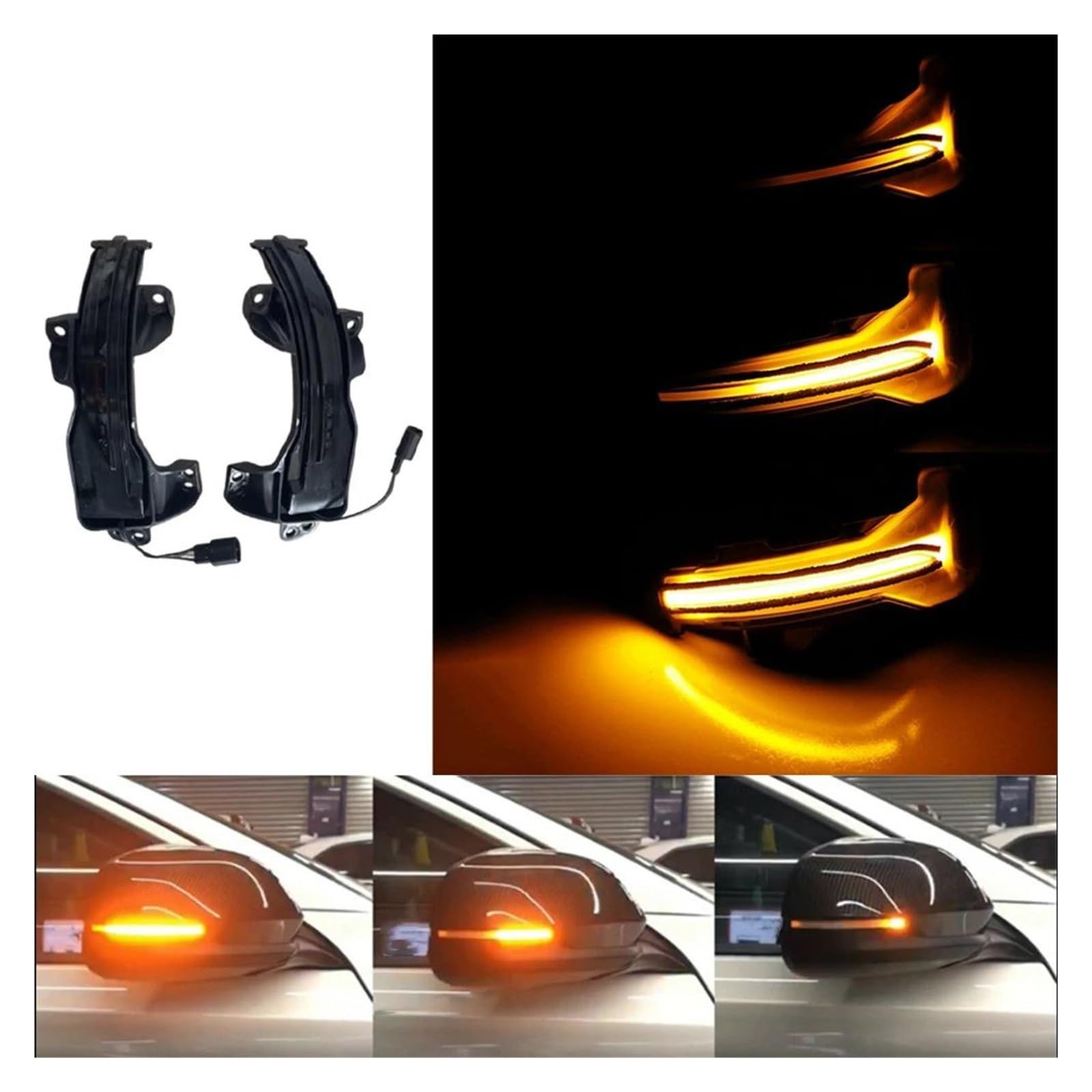 Genérico Intermitentes Laterales 2 * Luces LED Dinámicas Señal Giro Con Indicador Espejo Lateral Coche Ámbar Para CRV Para HRV Matsushi Para Ciudad