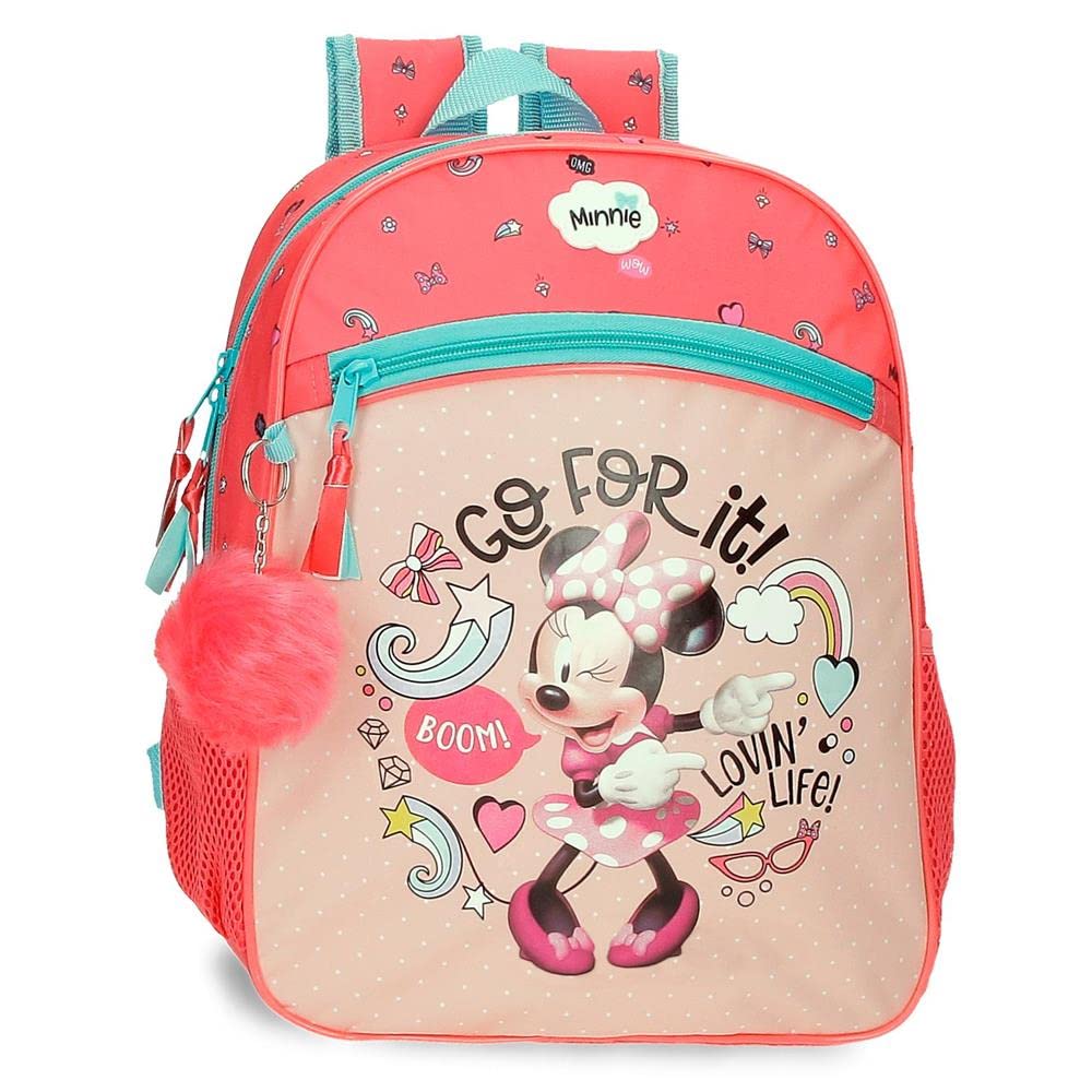 Disney Minnie Lovin Life Mochila Escolar Adaptable a Carro Multicolor 27x33x11 cms Microfibra 9,8L