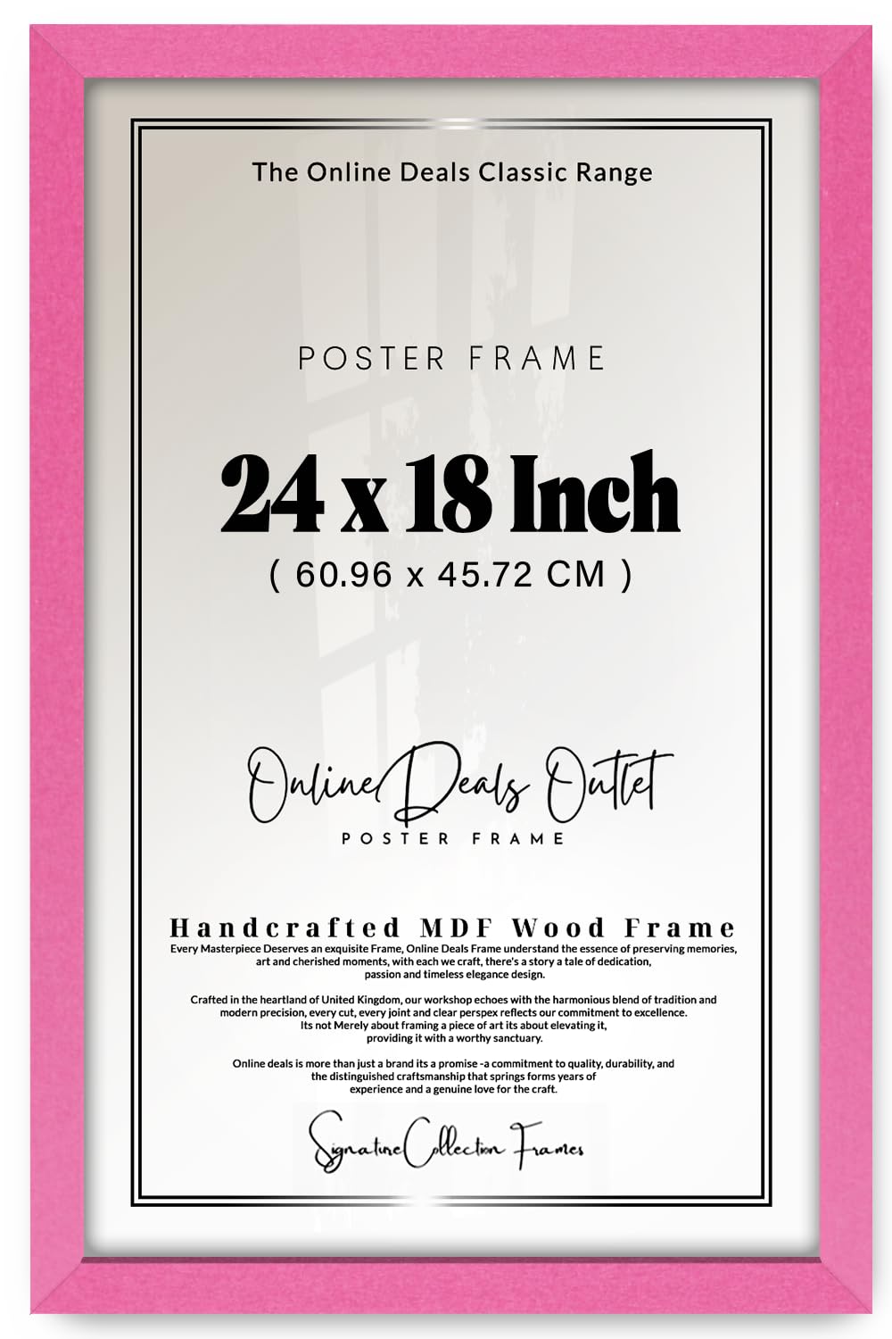 Online Deals | MDF Picture Frame (60.96 x 45.72 CM) 45.72 for Puzzles, DIY Craft Frames & Handmade Masterpieces, Sturdy MDF Finish, Portrait & Landscape Hanging [ Pink ] — image 1