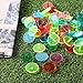 Styquenzer Golf Ball Marker, Bulk 50 Pcs Multicolor Plastic Round Golf Ball Position Markers Transparent Flat Round Golfs Mark Accessories for Golfs and Baseball On-Course (24 mm)