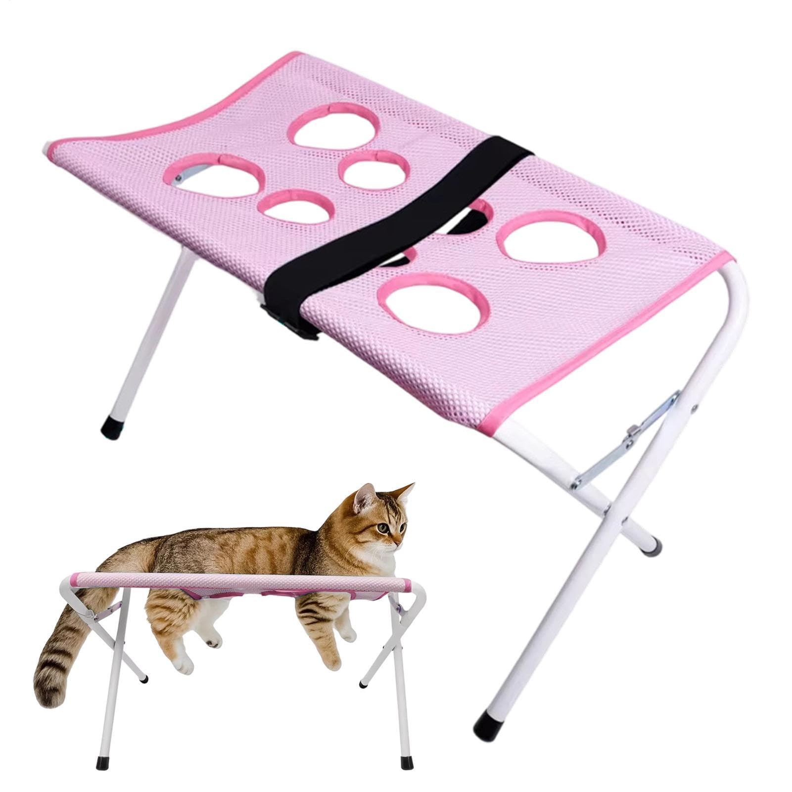 Hamaca de Aseo para Gatos Mesa Transpirable De 8 Orificios | Arnés hamaca para corte de uñas de gato en mascotas pequeñas y medianas, baño en casa, corte de pelo, uñas y cuidado