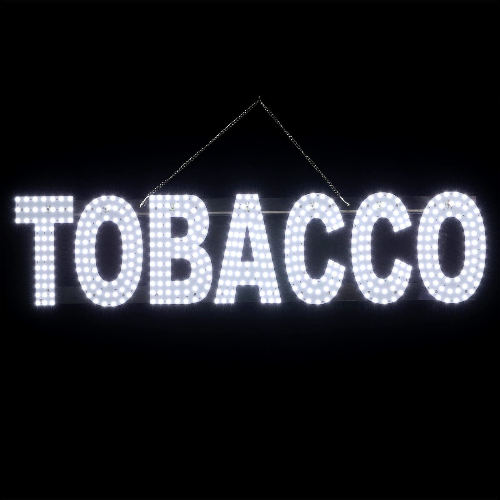 38"x10" Large LED Tobacco Sign for Smoke Shops, Super Bright Unique Design Tobacco Sign with Hanging Installation, High Visibility for Stores Retail
