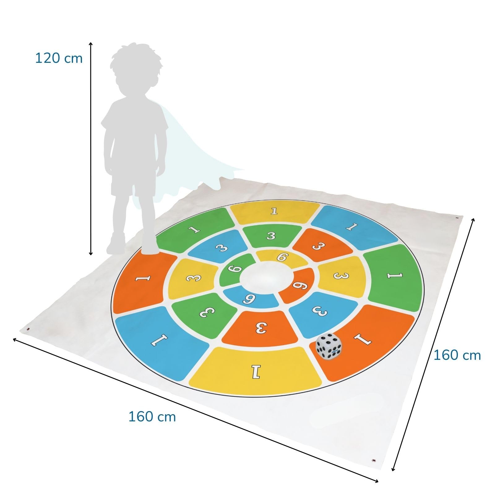 alldoro 60058 XXL Kick and Darts - gioco di abilità 2 in 1, 1-4 giocatori, 160 x 160 cm - per bambini dai 3 anni in su