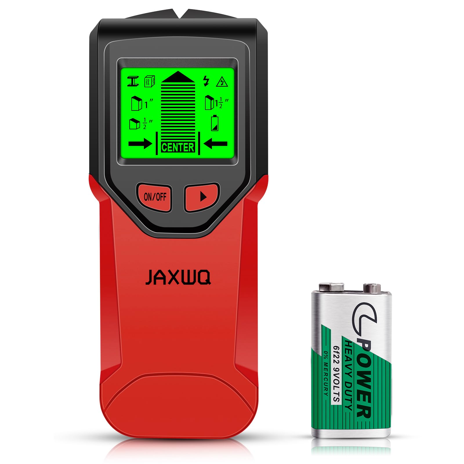 stud finder wall scanner - 5 in 1 stud finder tool w/smart chip and hd lcd display, stud detector beam finders for the center and edge of wood ac wire metal studs joist pipe (cherry)