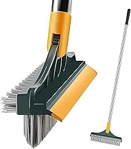 Barasti® Bathroom Cleaning Brush with Wiper Upgraded 2-3 in 1 Toilet Brush Bathroom Brush with Long Handle 180° Rotate Bathroom Floor Cleaning Brush (Multicolor) (3 in 1 Cleaning Brush)