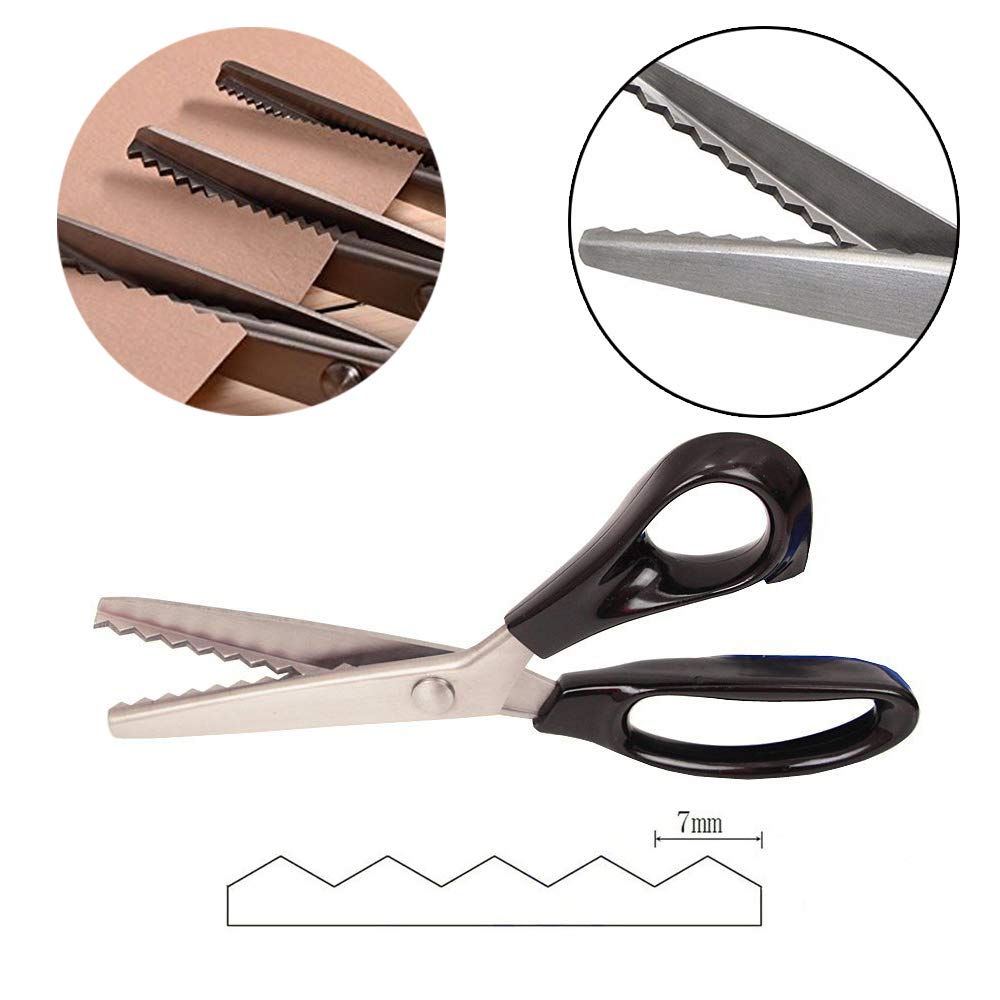 Professional Pinking Shears, Comfort Grip Handle Stainless Steel Dressmaking Scissors Sewing Art Craft Cut Tool - Image 2