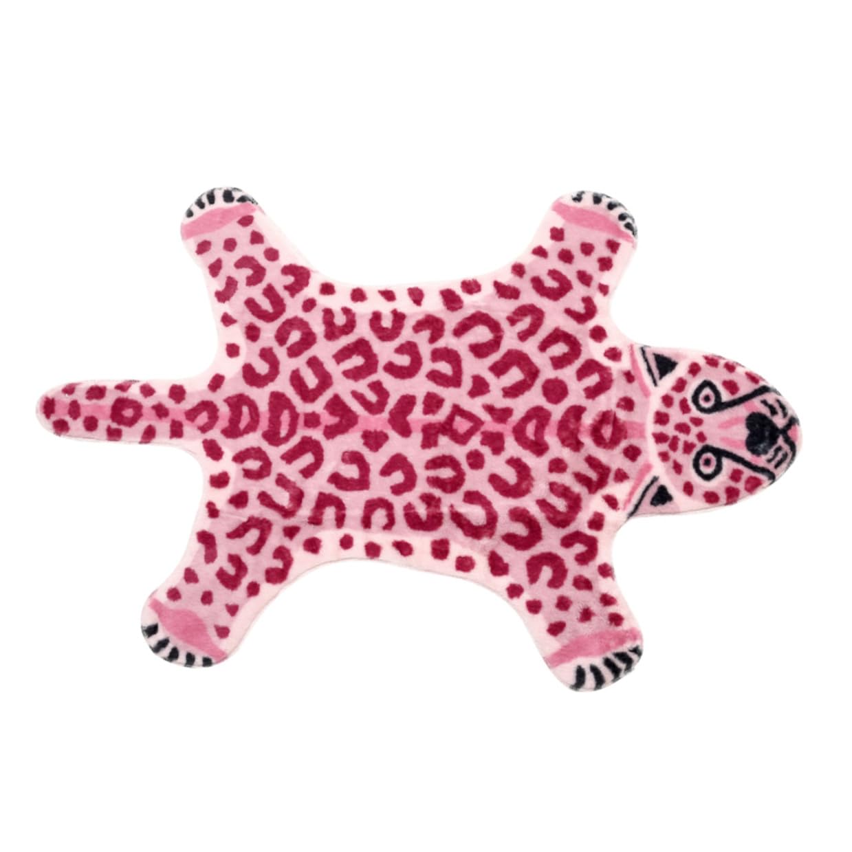 Tapis lavable motif lionceau rose polyester animaux salon chambre