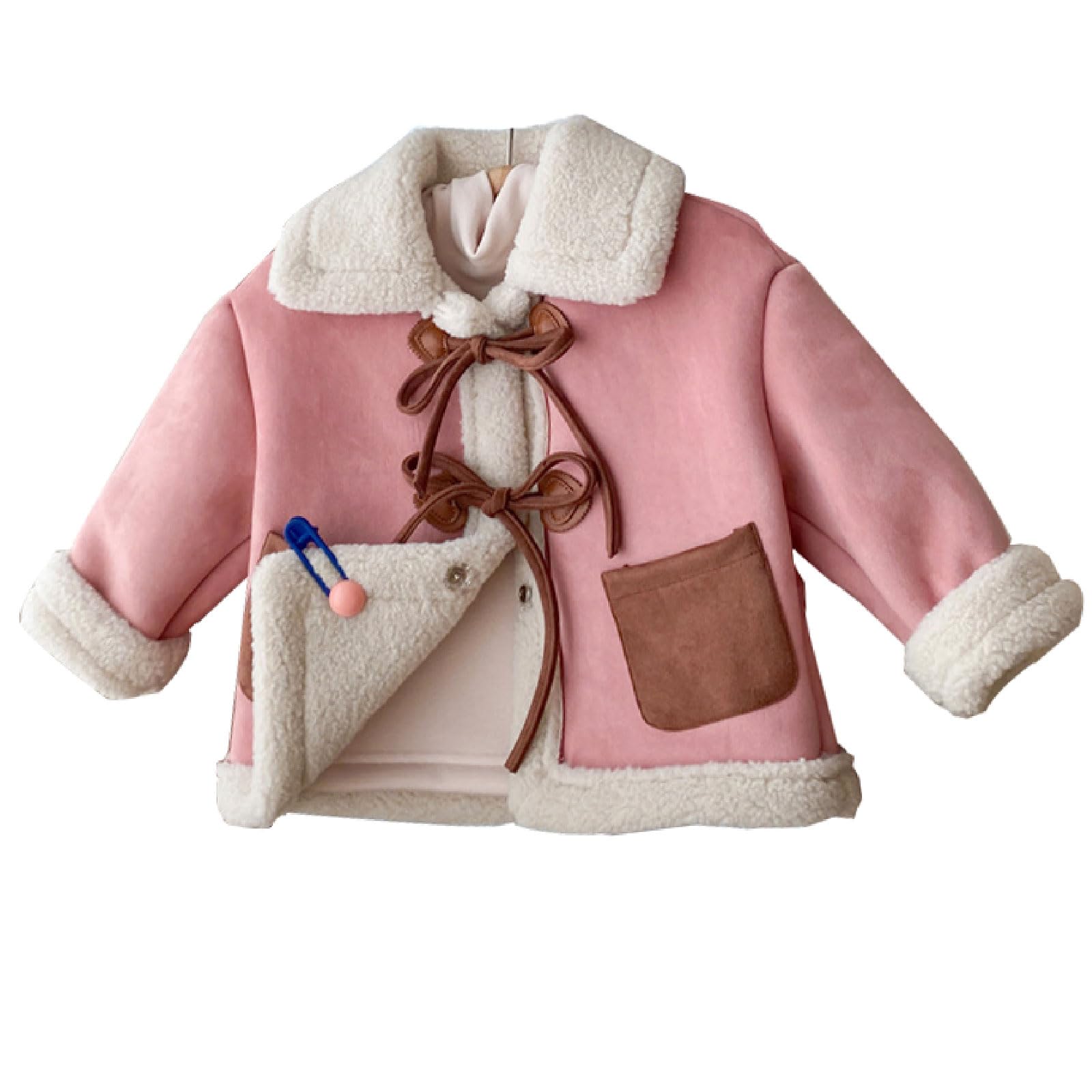 ASSICON Cappotto Invernale per Bambino Addensare Capispalla Caldo Cappotto Fodera in Pelliccia in Pile Caldo Cappotto Antivento Cappotto Caldo per Ragazze 3-7 Anni
