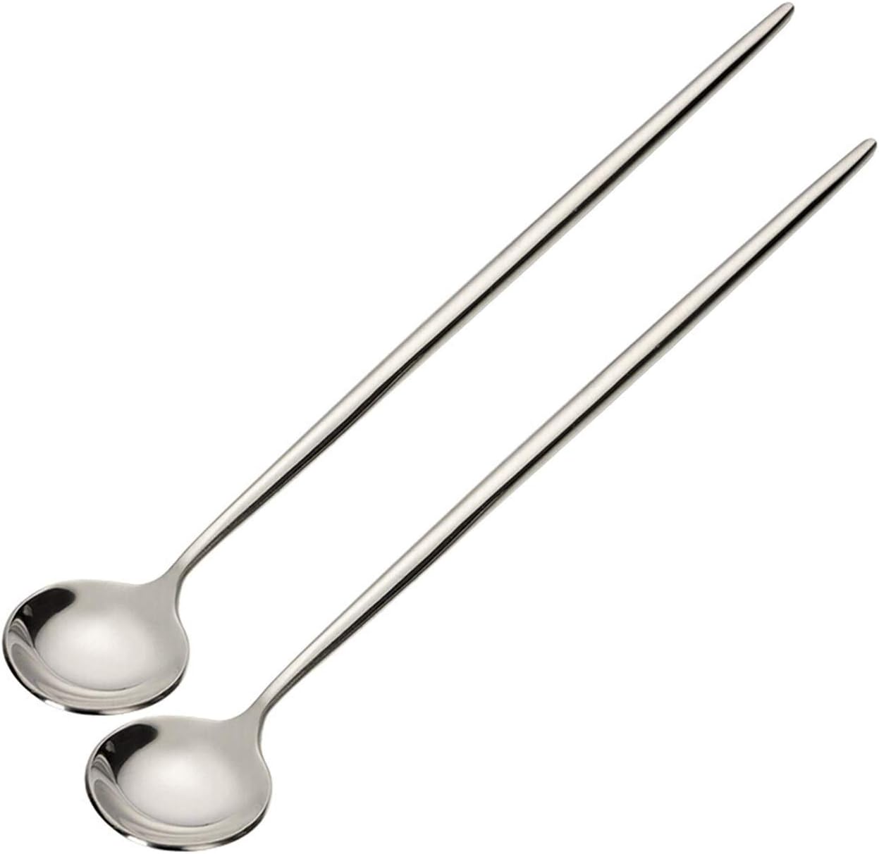 Scoop Stainless Steel Mixing Spoon Dessert Ice Cream Cake Yogurt Spoon Reusable Spoon Creative Long Handle Extension Spoon Stirring Rod Soup Spoon (Color : A)