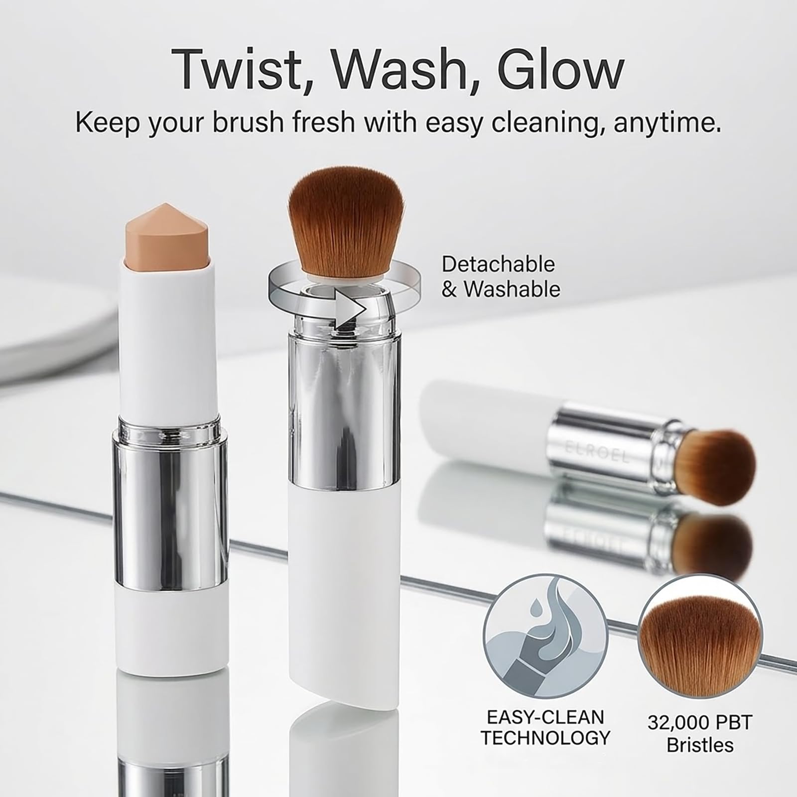 Color-Changing Foundation Stick with Built-In Brush, — view 3