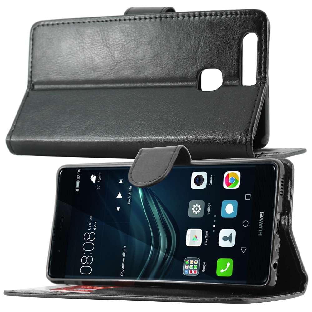 ebestStar - Cover per Huawei P Smart 2019, Custodia Libro Protezione Portafoglio, Pelle PU Porta Carte, Nero/Rosso